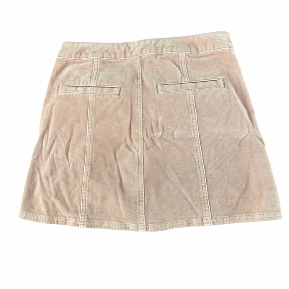 American Eagle Outfitters Blush Pink Button-Front Corduroy Mini Skirt - Picture 3 of 7